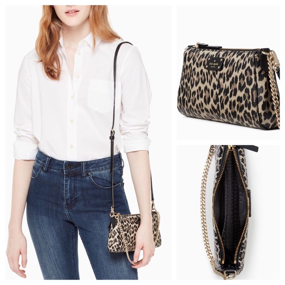 kate spade Handbags - KATE SPADE Jane Leopard Evening Crossbody Bag NWT